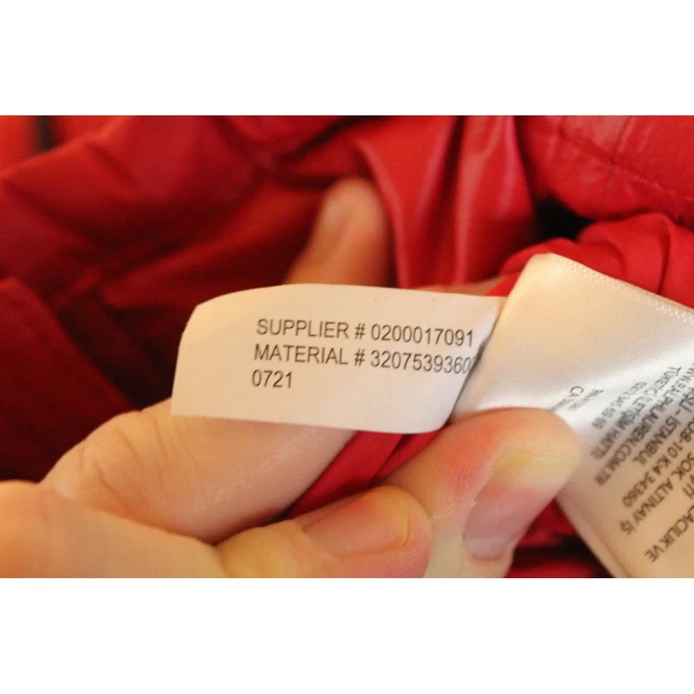Kids Ralph Lauren Red Puffer Jacket American Flag‎ Patch Hooded Zip Front